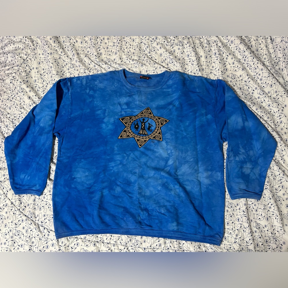VINTAGE | DRAGOLI Boxy Oversized Tie Dye Crewneck Sweater